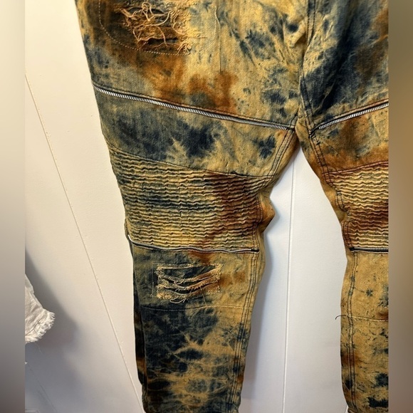 1738 Dynasty Men’s Tie Dyed Distressed Jeans Size 48 - Picture 10 of 13